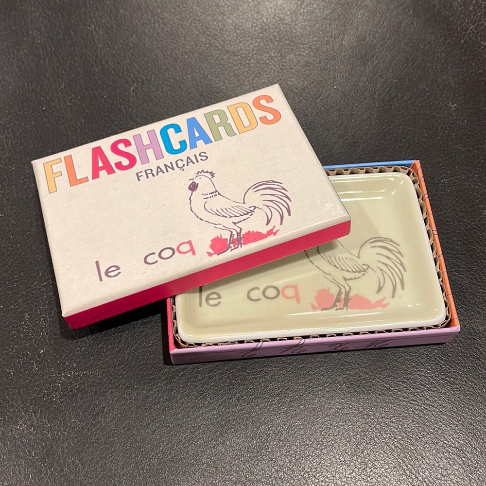 New in box Rosanna desk tray “le coq” flash card gift
